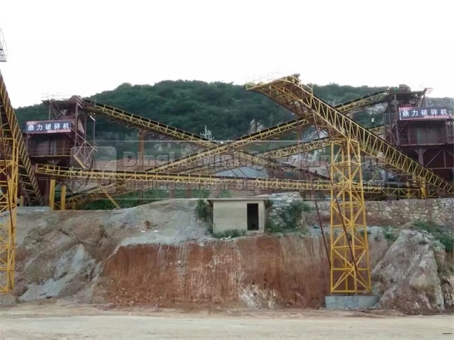 500tph limestone crushing plant production site