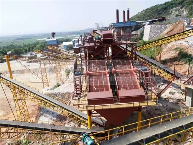 500tph limestone crushing plant production site