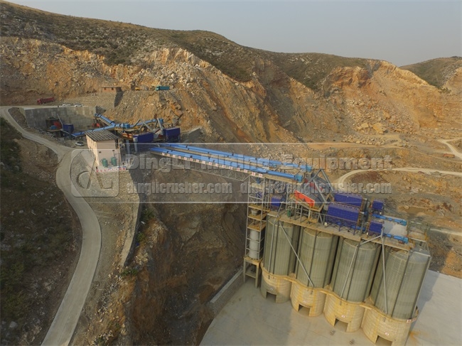aerial photograph of stone crushing line