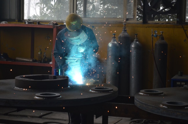 Welder in the workshop