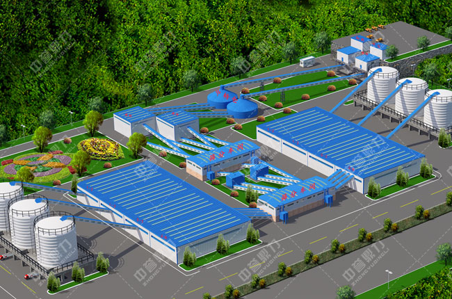 Stone crusher plant rendering