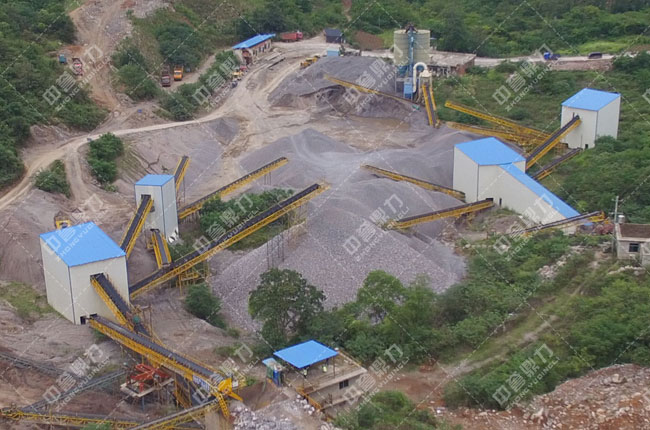 airview of the 1000tph aggregate production line